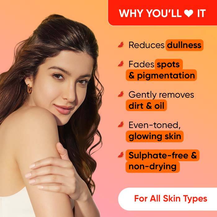 Vitamin C + E Super Bright Foaming Face Wash, Blood Orange & Papaya, Reduces Dullness | FC3 - view 2