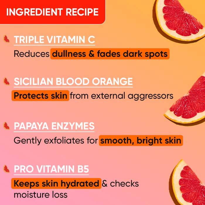 Vitamin C + E Super Bright Foaming Face Wash, Blood Orange & Papaya, Reduces Dullness | FC3 - view 4