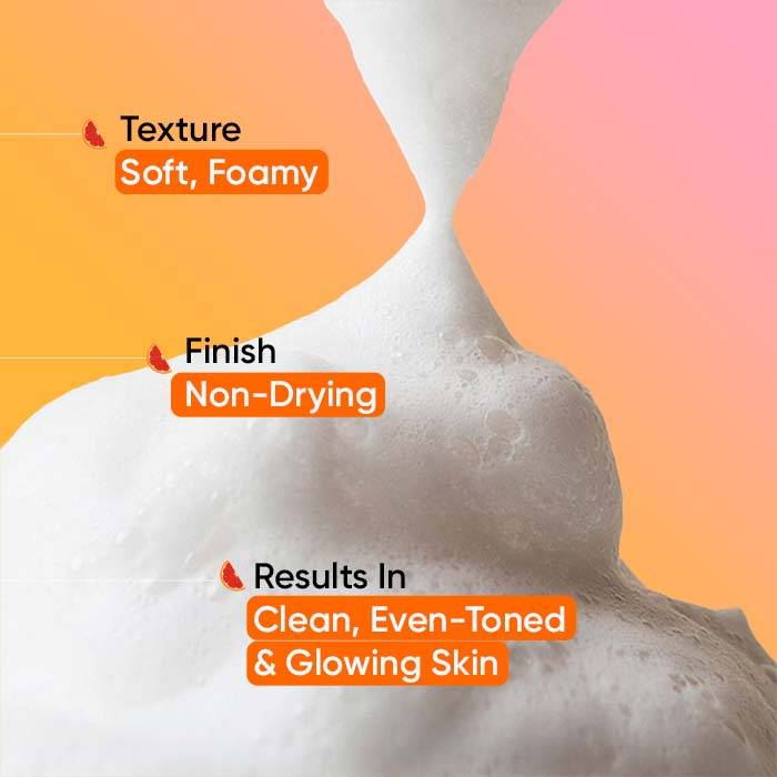 Vitamin C + E Super Bright Foaming Face Wash, Blood Orange & Papaya, Reduces Dullness | FC3 - view 5