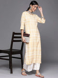 Gerua Yellow Printed Rayon Kurta