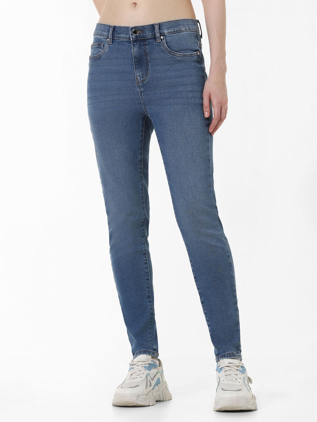 Blue Mid Rise Carmen Skinny Jeans