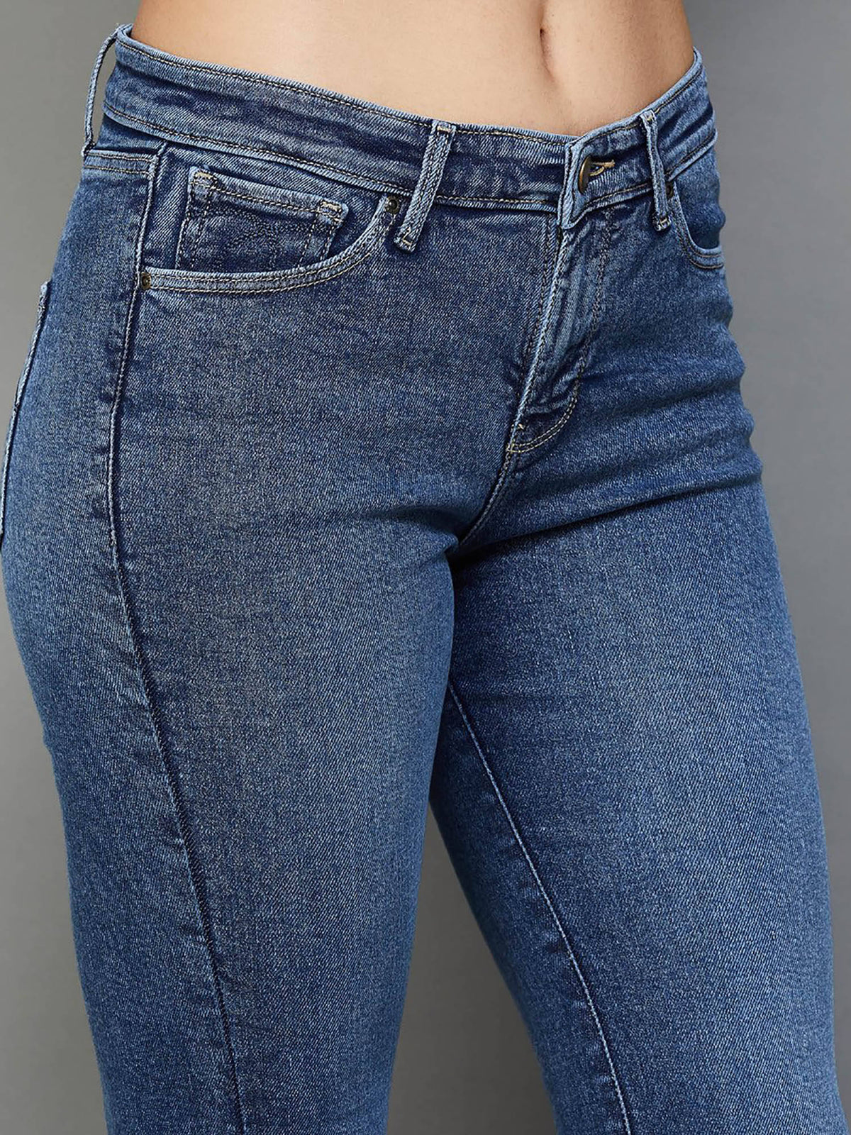 Women Blue Comfort Flared High-Rise Stretchable Jeans | BT10 - view 5