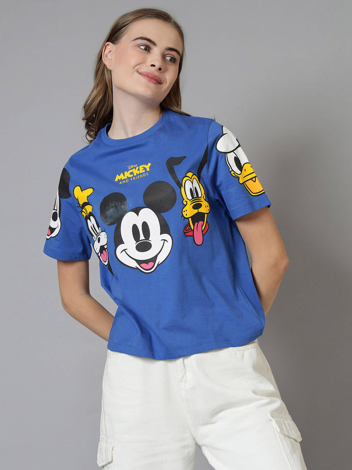Mickey and Friends Printed Regular Fit T-Shirt - Blue | TS56 - view 1