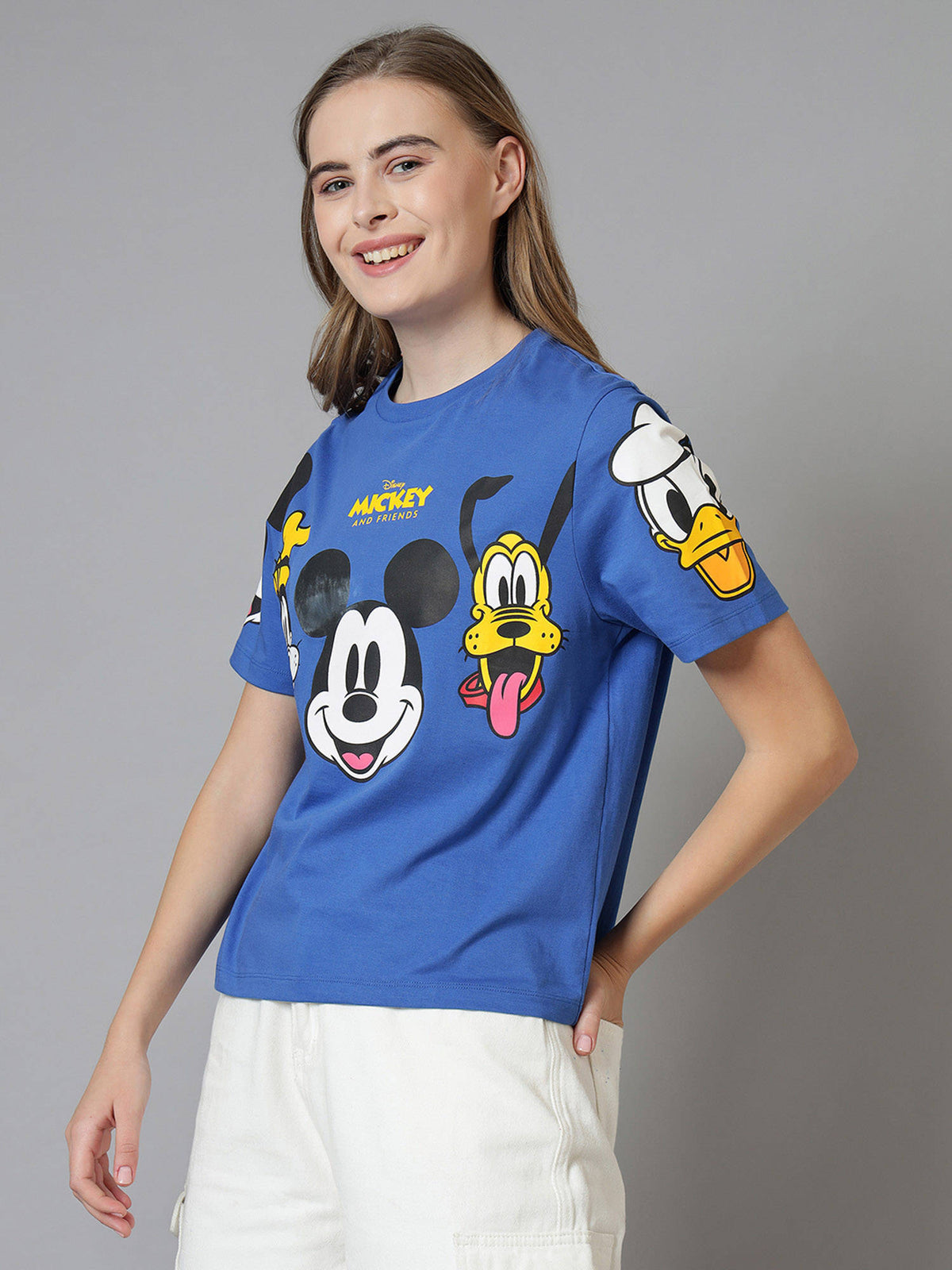 Mickey and Friends Printed Regular Fit T-Shirt - Blue | TS56 - view 3