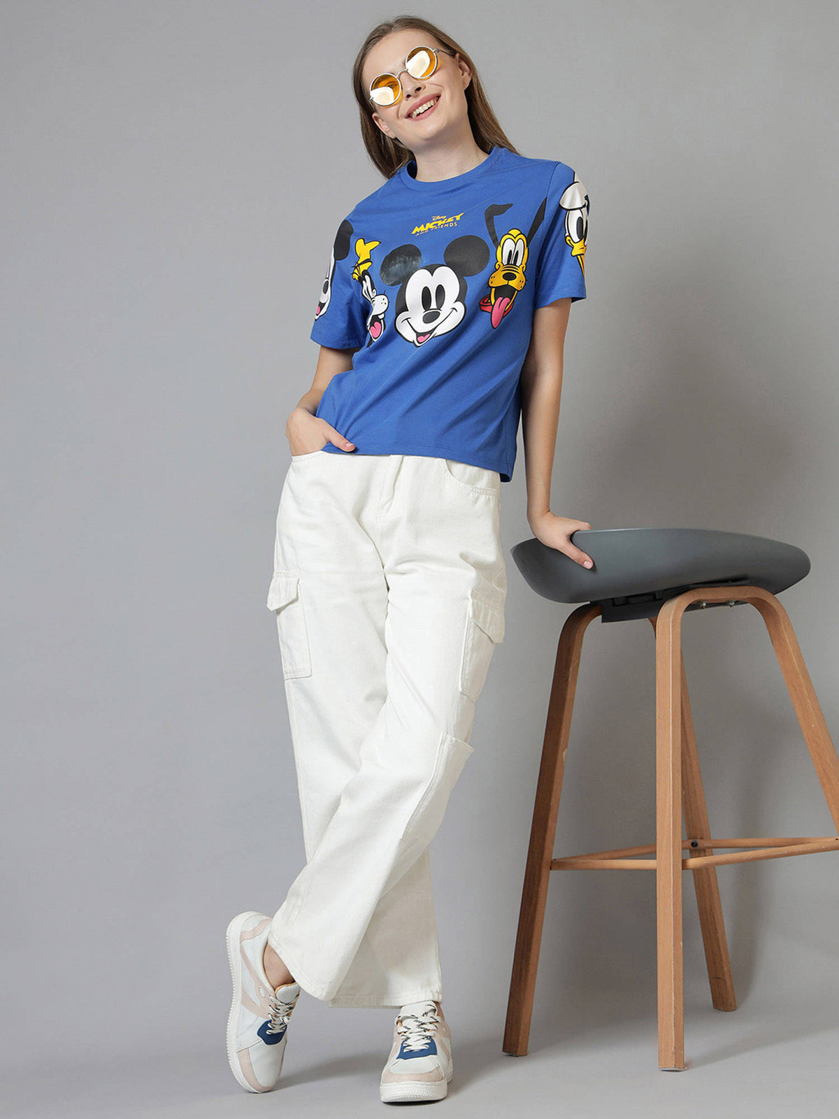 Mickey and Friends Printed Regular Fit T-Shirt - Blue | TS56 - view 5