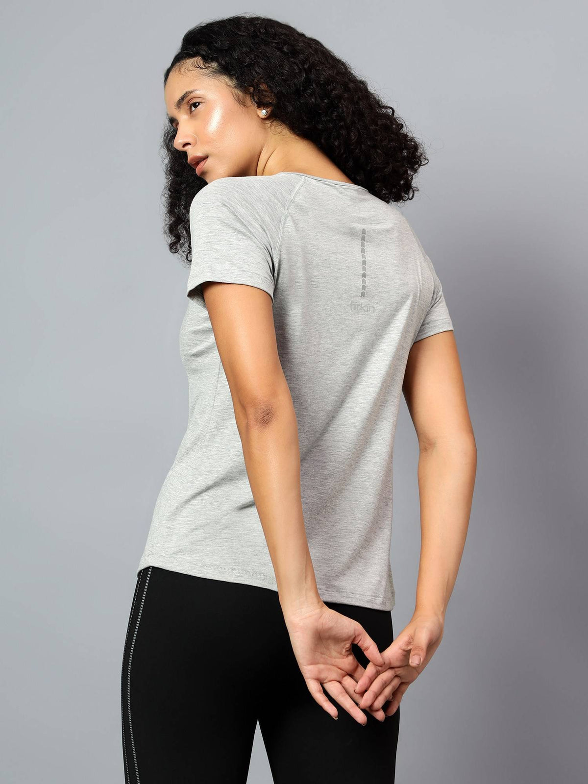 Womens Grey Ecofriendly Super Soft Active T-Shirt | TT89 - view 3