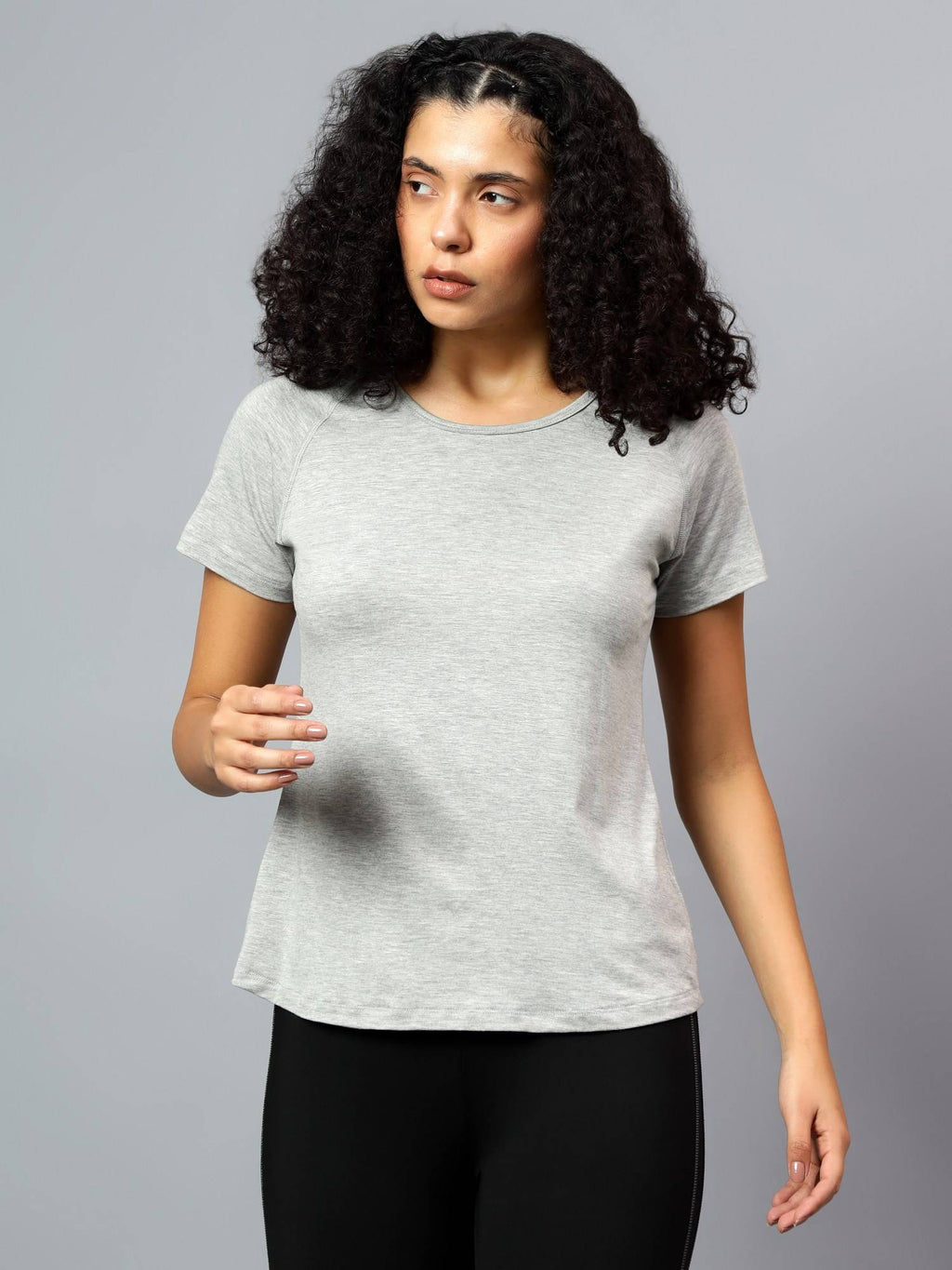 Womens Grey Ecofriendly Super Soft Active T-Shirt | TT89 - view 5