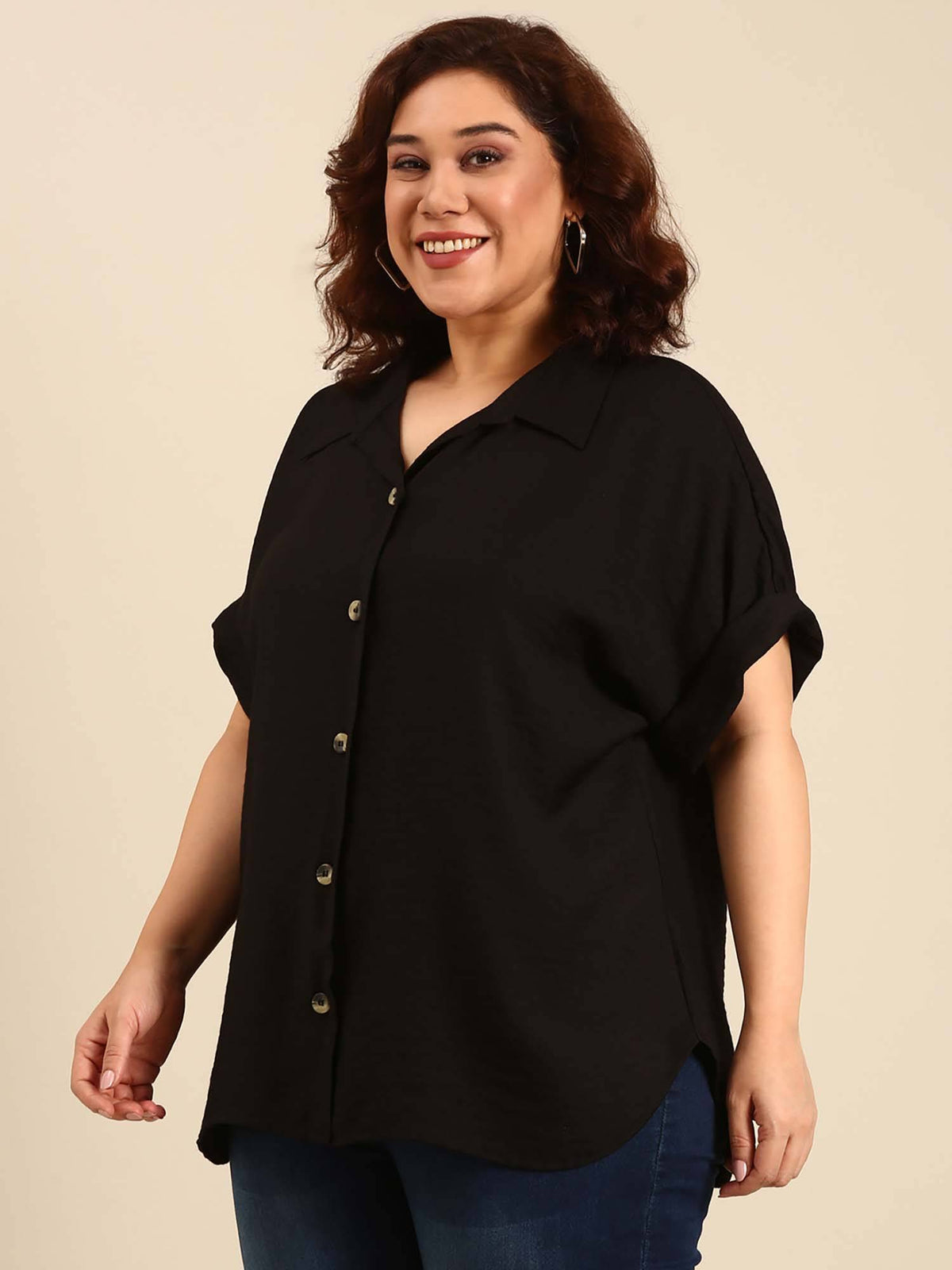 Viscose Drop Shoulder Shirt | S67 - view 3