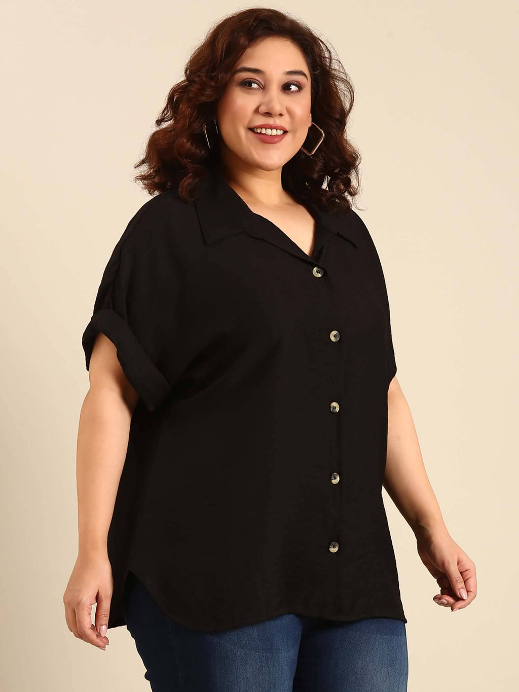 Viscose Drop Shoulder Shirt | S67 - view 5