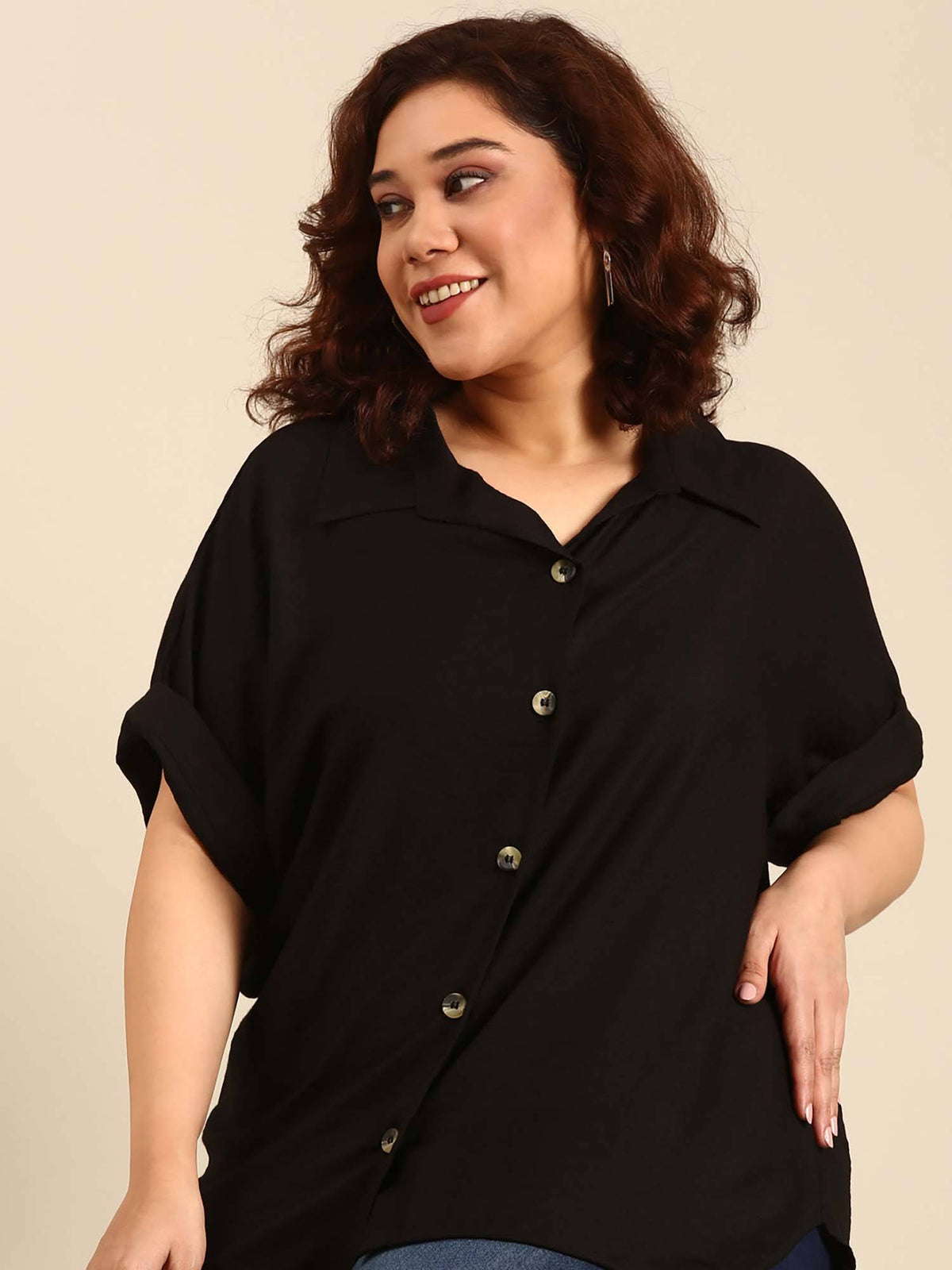 Viscose Drop Shoulder Shirt | S67 - view 6