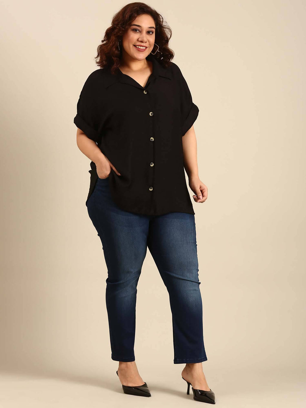 Viscose Drop Shoulder Shirt | S67 - view 7
