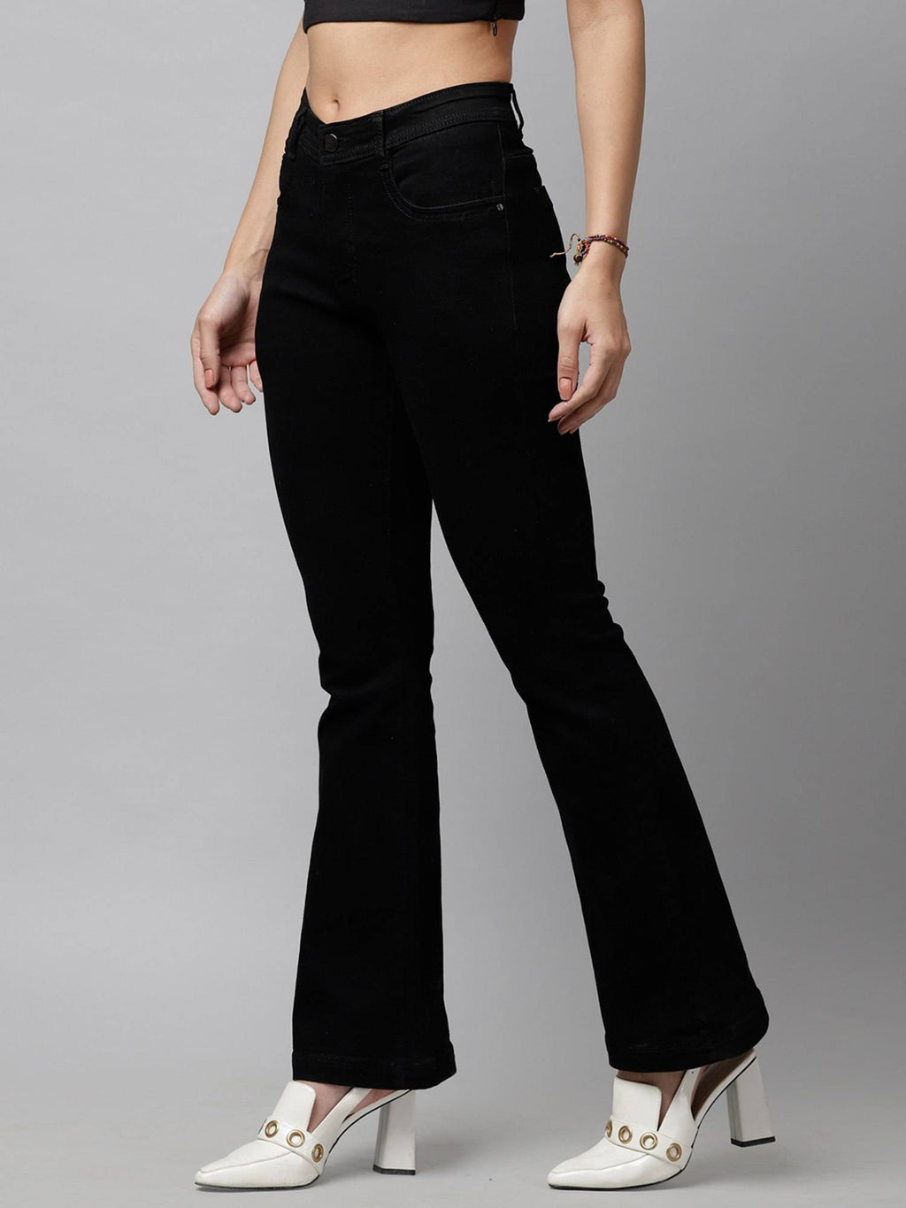 Black Bootcut Mid-Rise Clean Look Jeans | BT10 - view 3