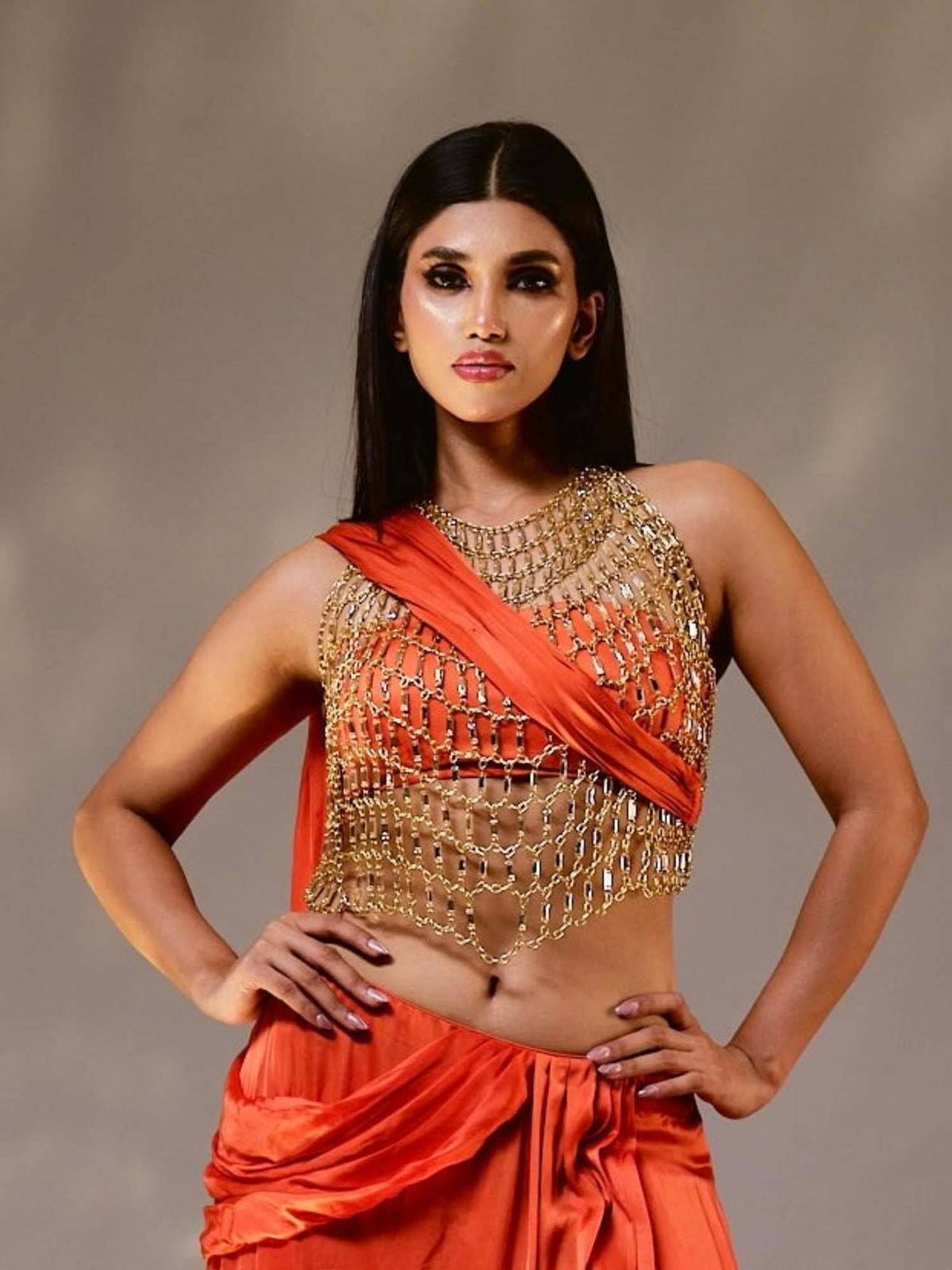Orange Swarnima Bustier | CT61 - view 2