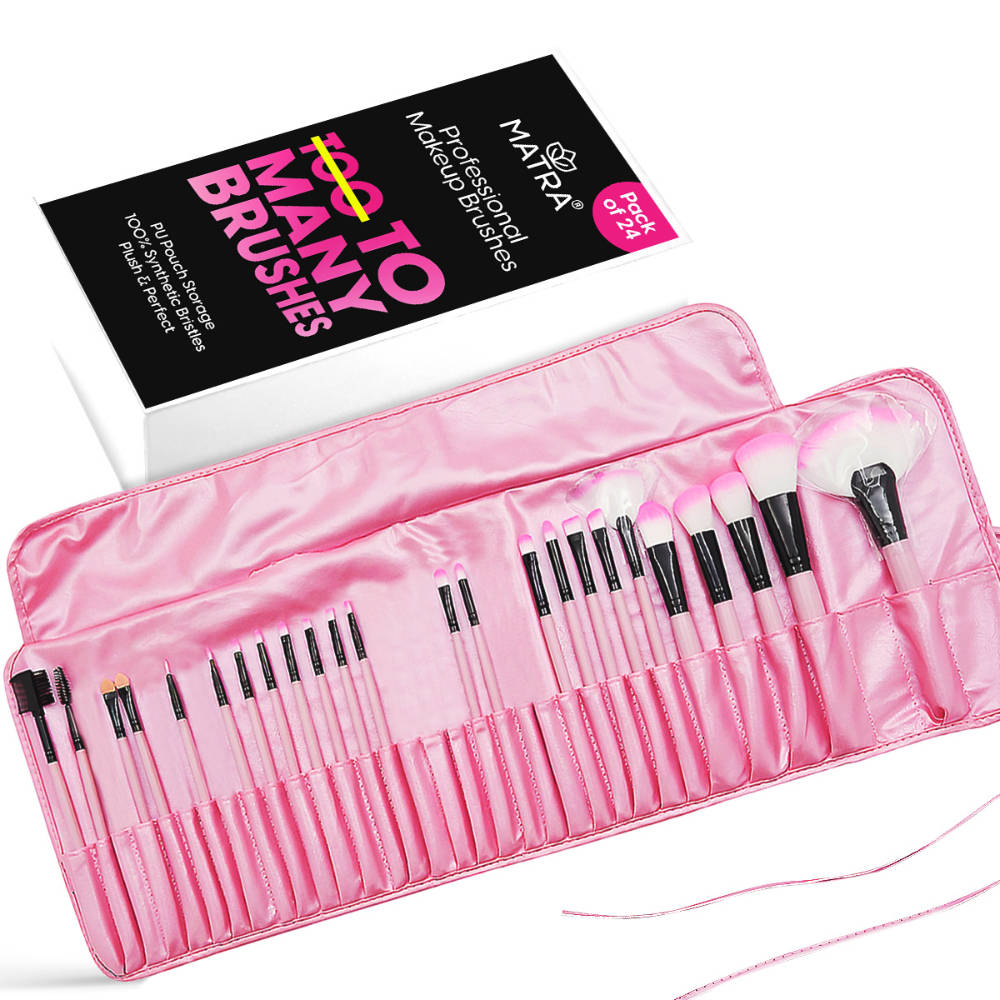 Professional Makeup Cosmetic Brushes With Travel Pouch Case Storage - Set Of 24 | E20 - view 2
