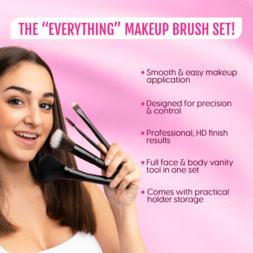 Professional Makeup Cosmetic Brushes With Travel Pouch Case Storage - Set Of 24 | E20 - view 3