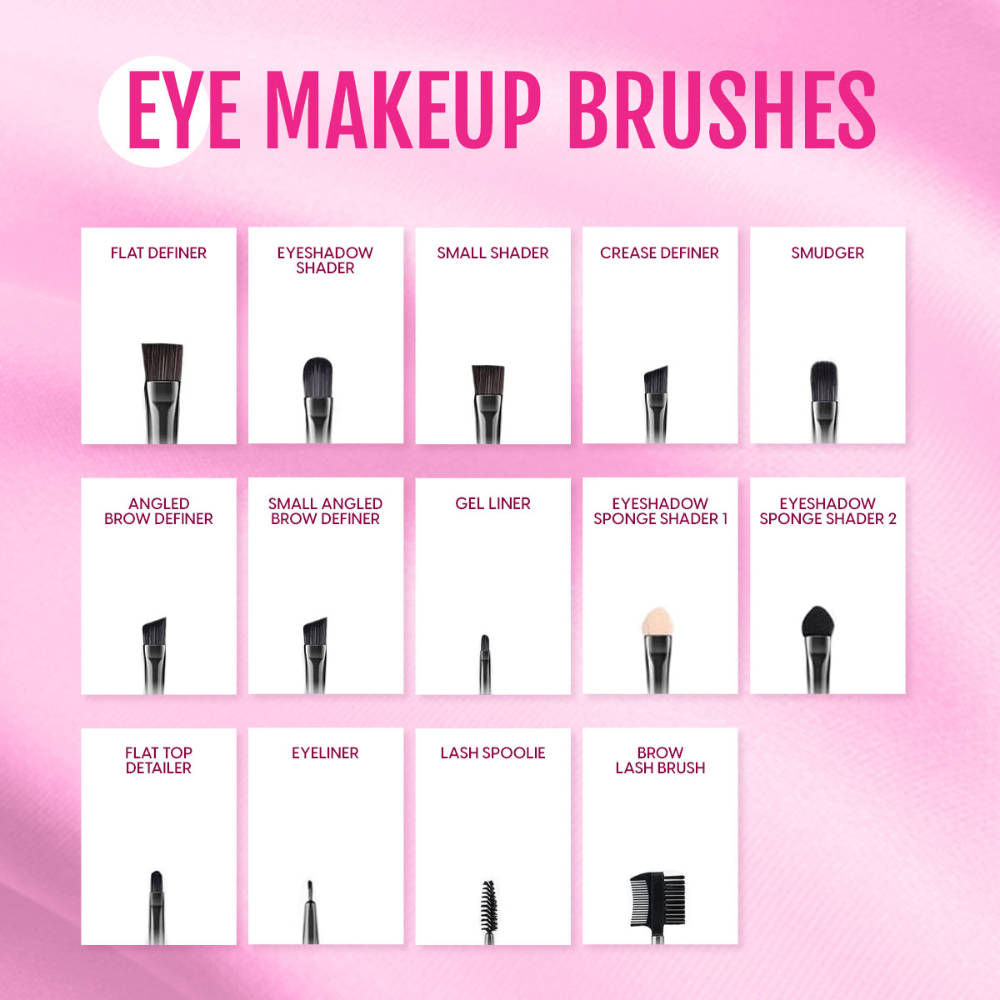 Professional Makeup Cosmetic Brushes With Travel Pouch Case Storage - Set Of 24 | E20 - view 5