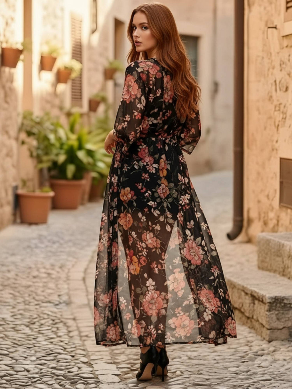 Women Black Polyester Floral Shrug | JC78 - view 2