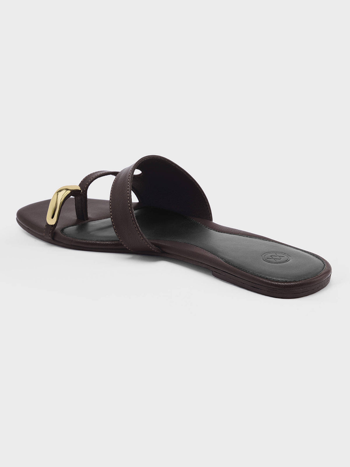 Brown Square One Toe Everyday Flats For Women | F61 - view 4