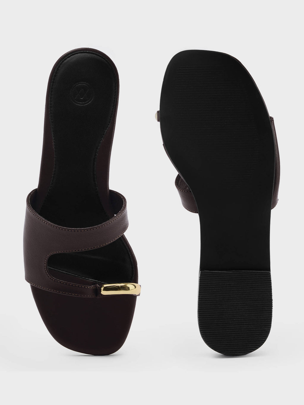 Brown Square One Toe Everyday Flats For Women | F61 - view 5