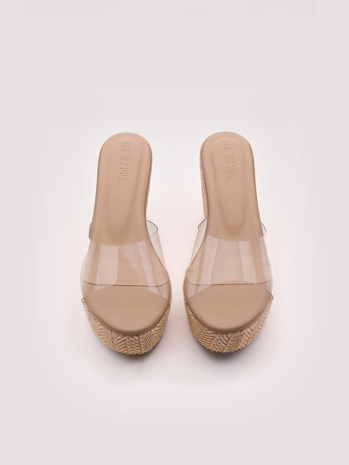 Beige Elowen Raffia Wedges Heels | H78 - view 1