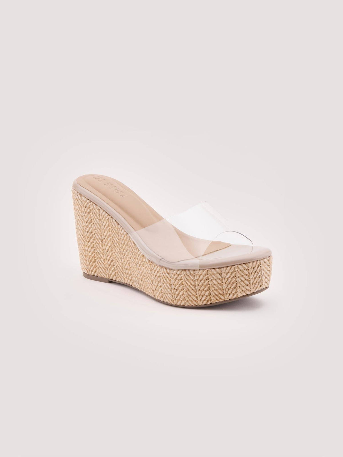 Nude Elowen Raffia Wedges Heels | H78 - view 3
