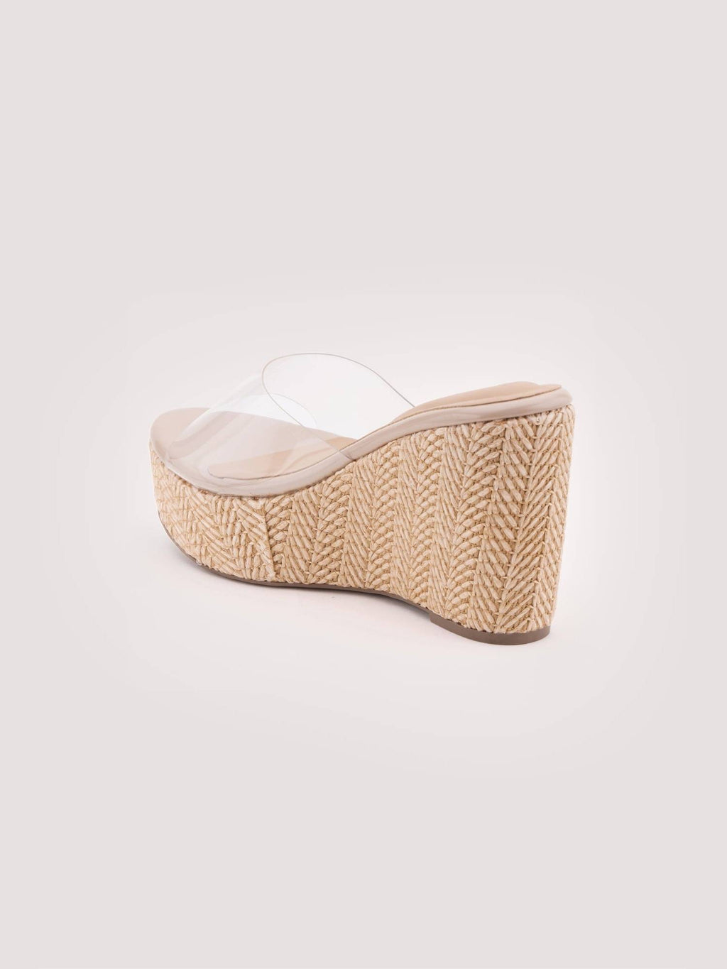 Nude Elowen Raffia Wedges Heels | H78 - view 4