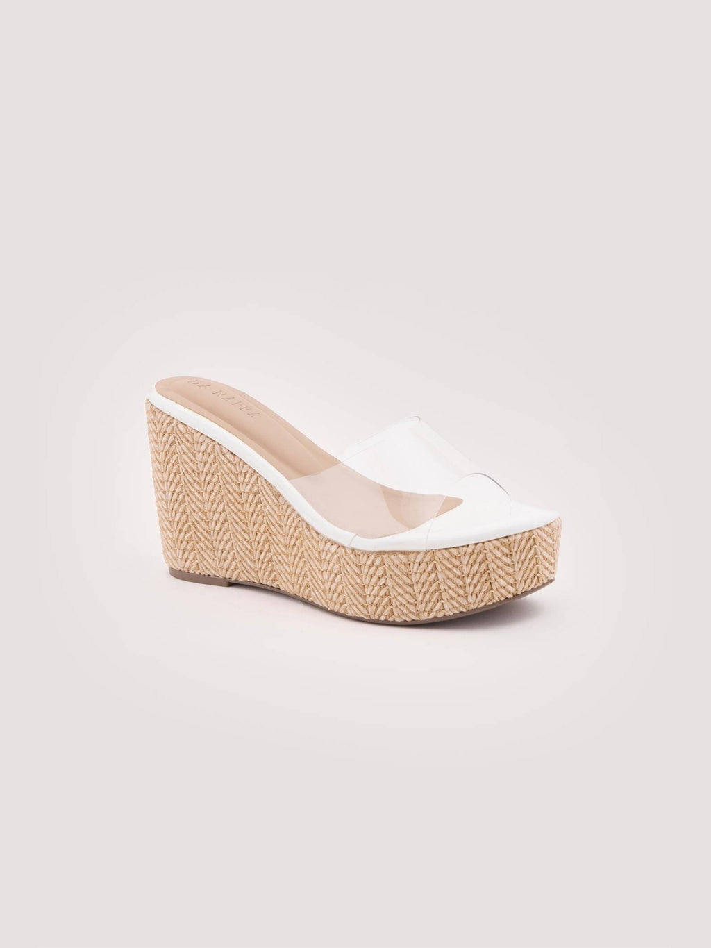 Beige Elowen Raffia Wedges Heels | H78 - view 6