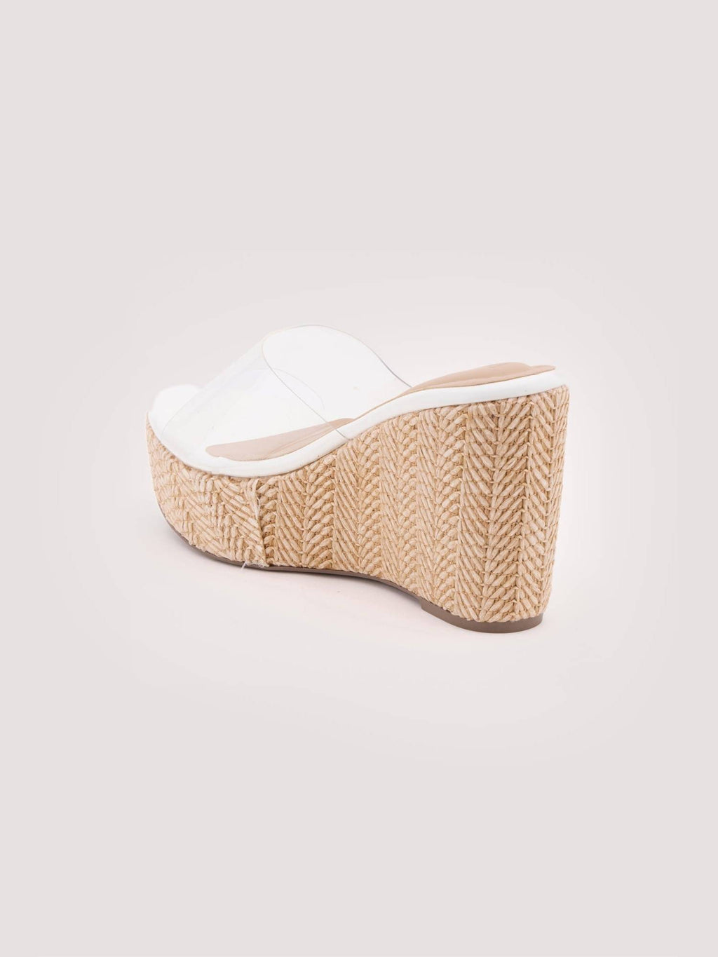 Beige Elowen Raffia Wedges Heels | H78 - view 7