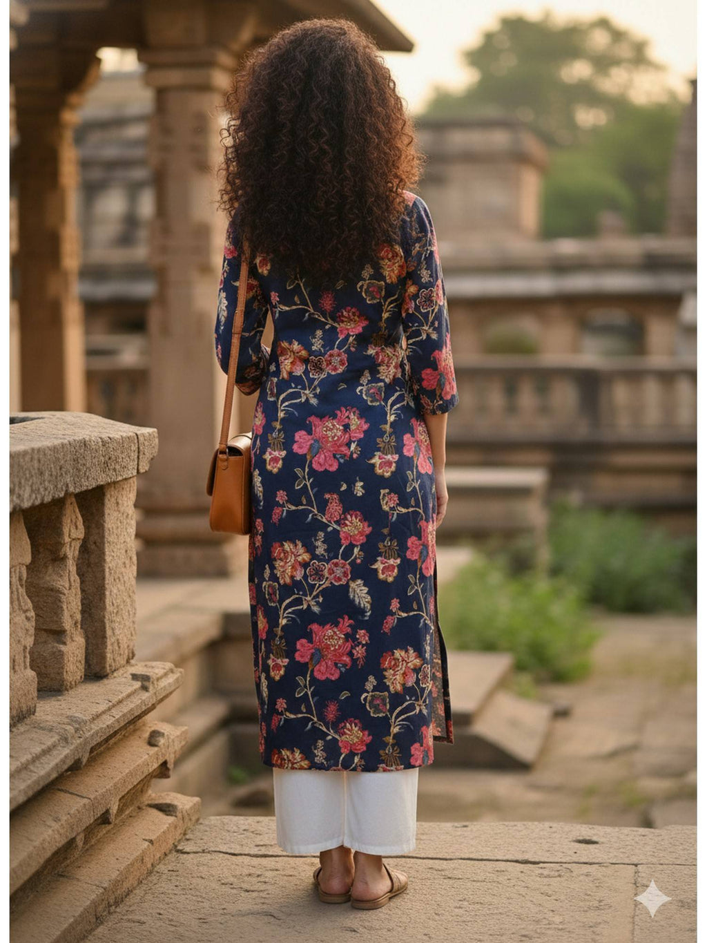 Mustard Yellow Pure Cotton Floral Printed Kurta | FY93 - view 10