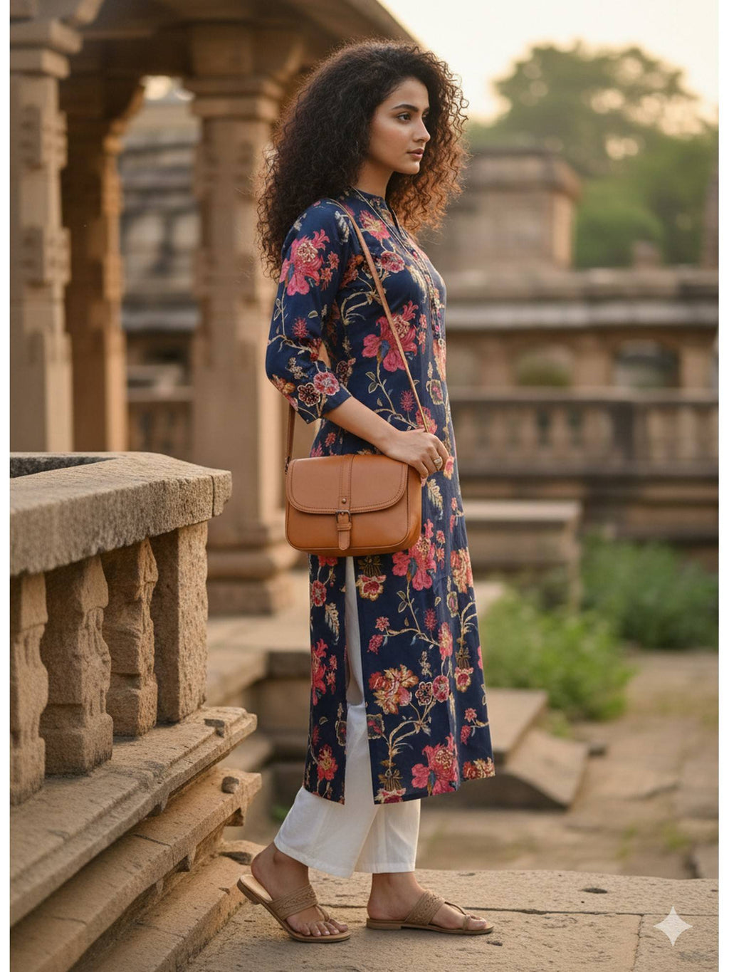 Mustard Yellow Pure Cotton Floral Printed Kurta | U3S - view 11