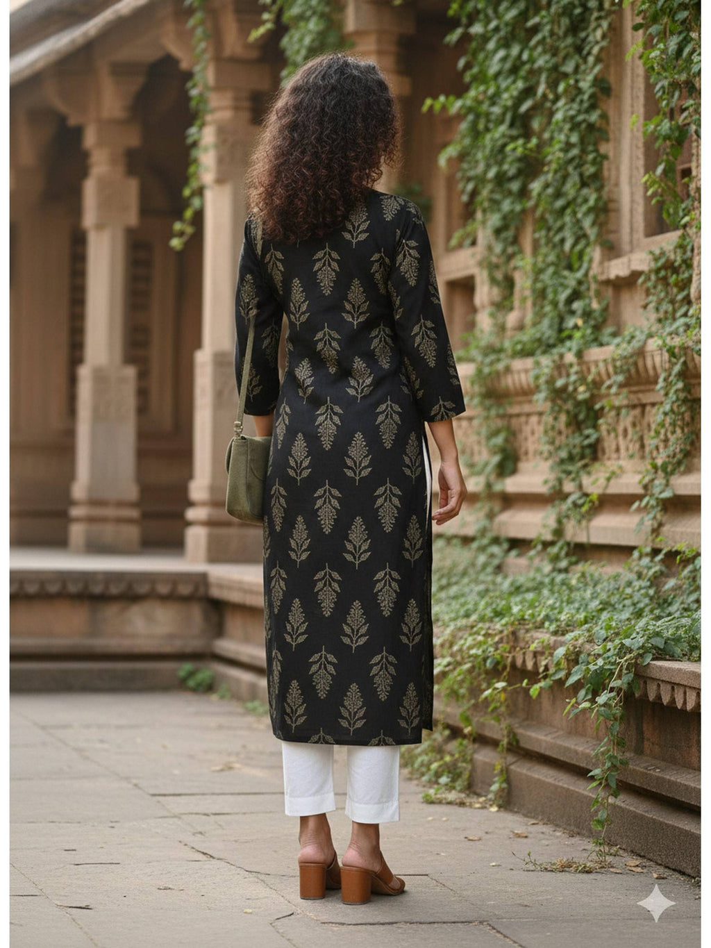 Brown Pure Cotton Hand Block Kurta | KDG - view 10