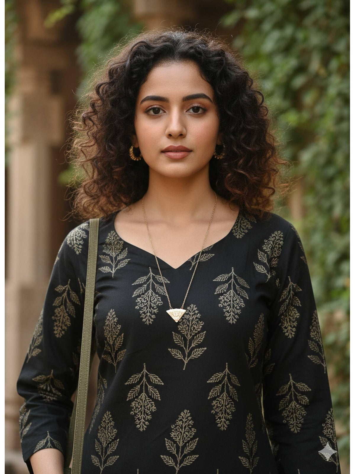 Brown Pure Cotton Hand Block Kurta | FY93 - view 12