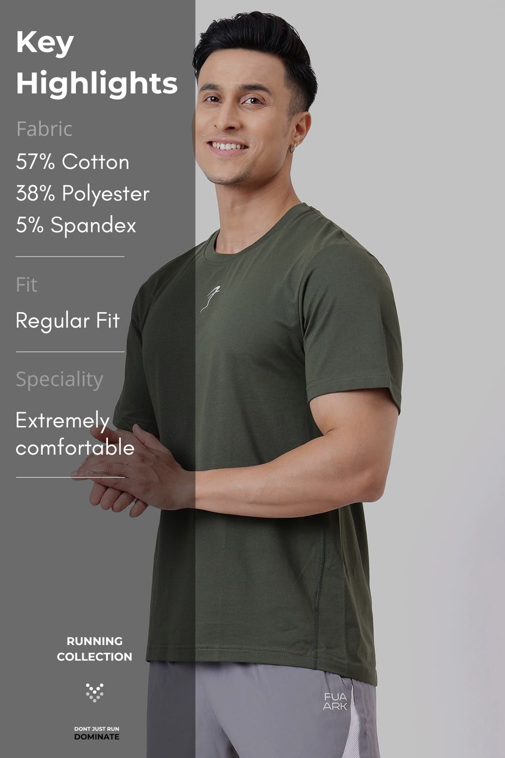 Pulse Running T-shirt Olive