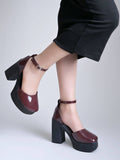 High-Gloss Cherry Patent Sandal Heels- Red | H78 - view 1
