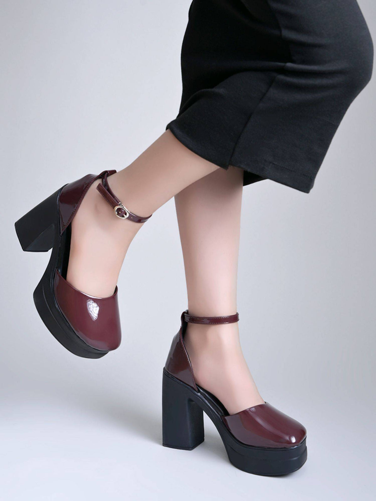 High-Gloss Cherry Patent Sandal Heels- Red | H78 - view 1