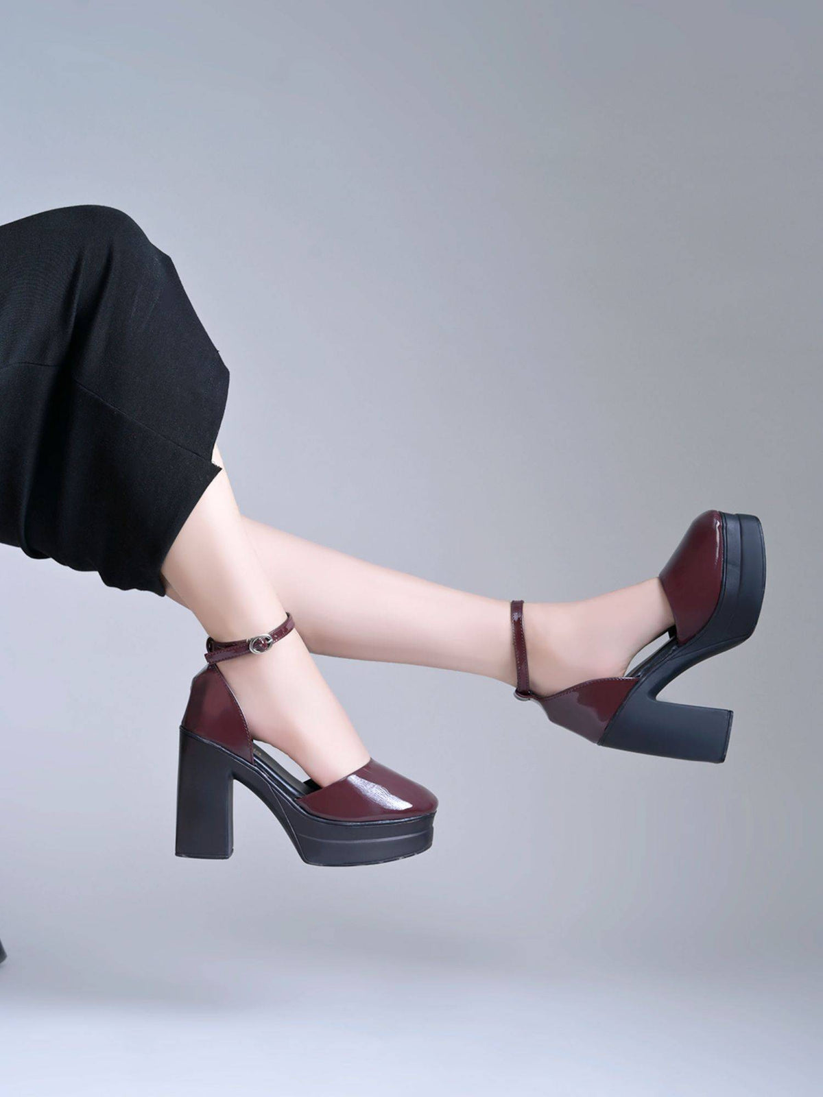 High-Gloss Cherry Patent Sandal Heels- Red | H78 - view 3