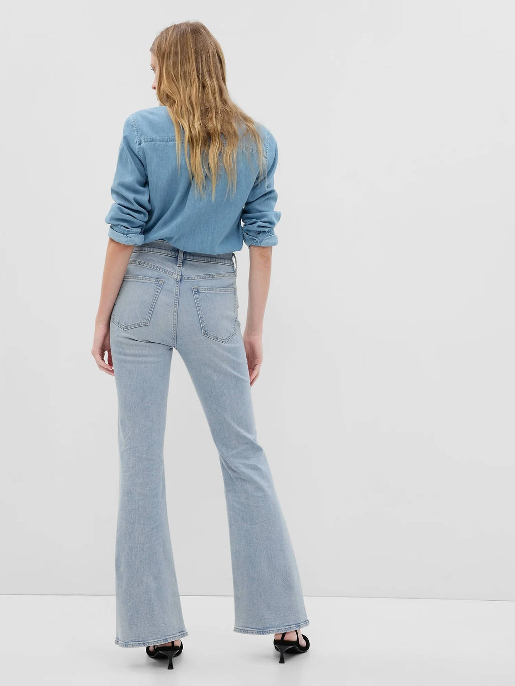Blue Women's Solid Flared Boot-Cut Jeans | BT10 - view 2
