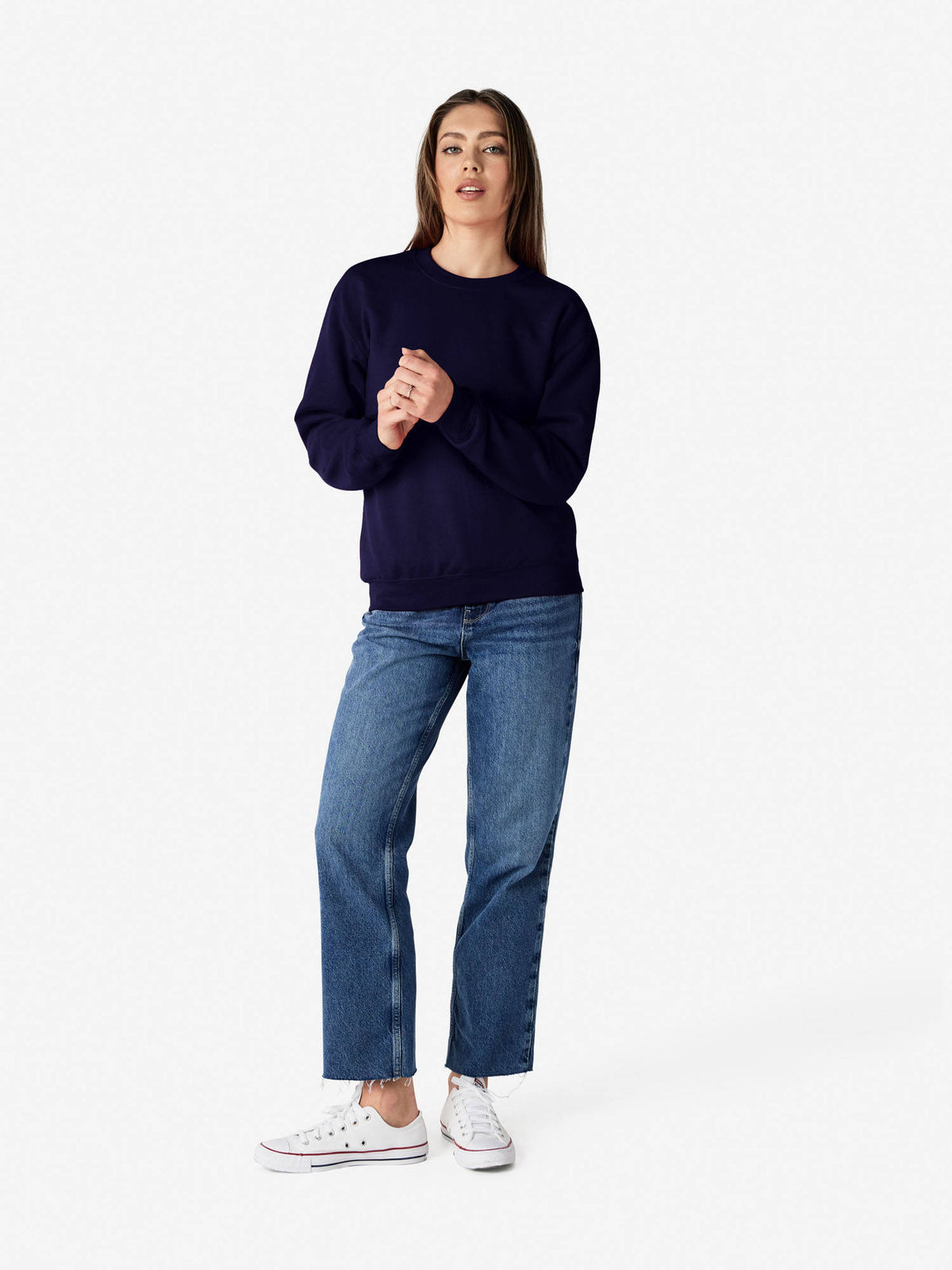 Heavy Blend Crew Neck Sweatshirt Navy | SS90 - view 4