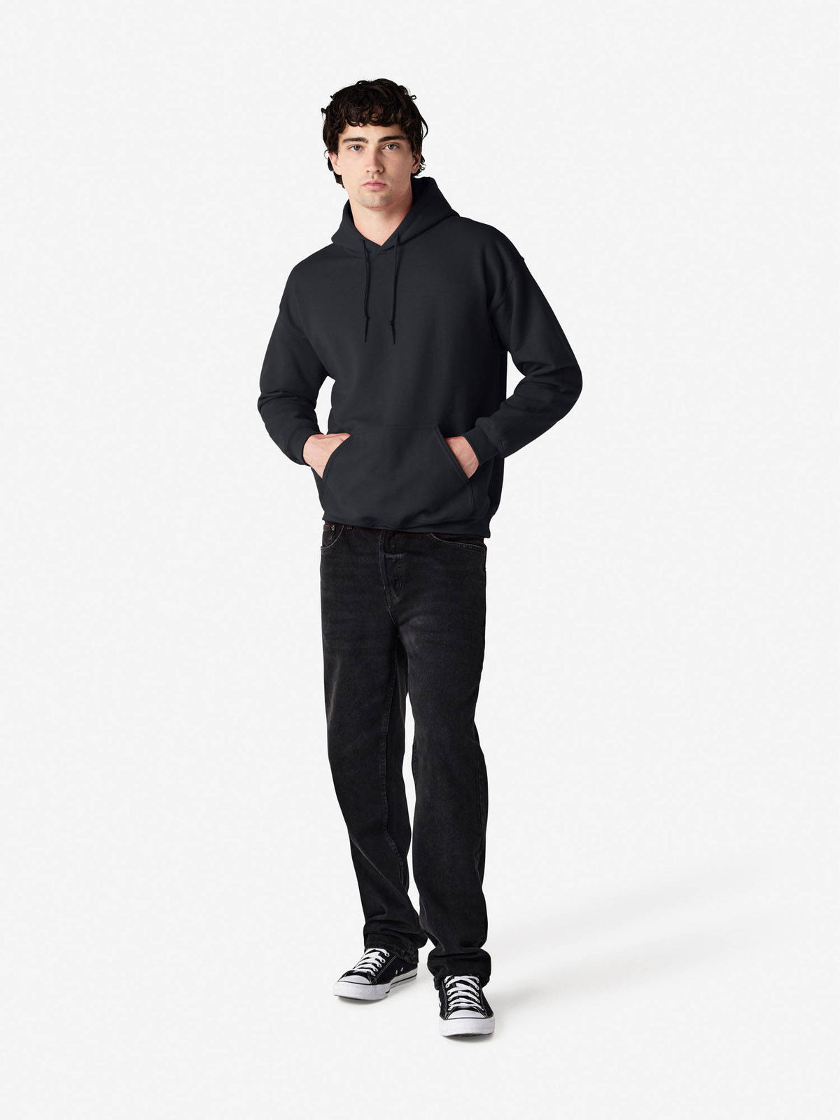Heavy Blend Hooded Hoodie Black | SS90 - view 4