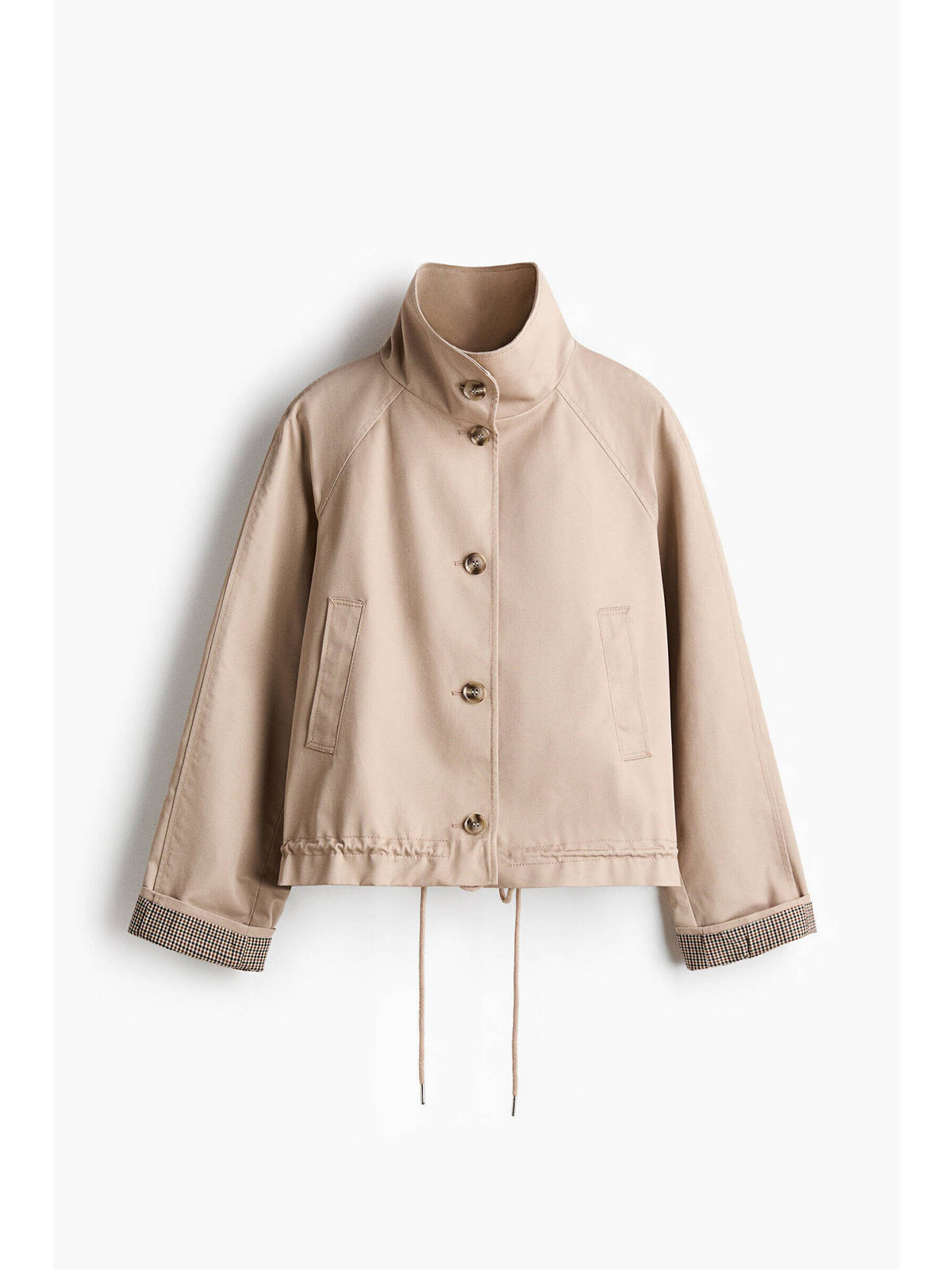 Women Green Funnel-collar twill jacket | JC78 - view 7