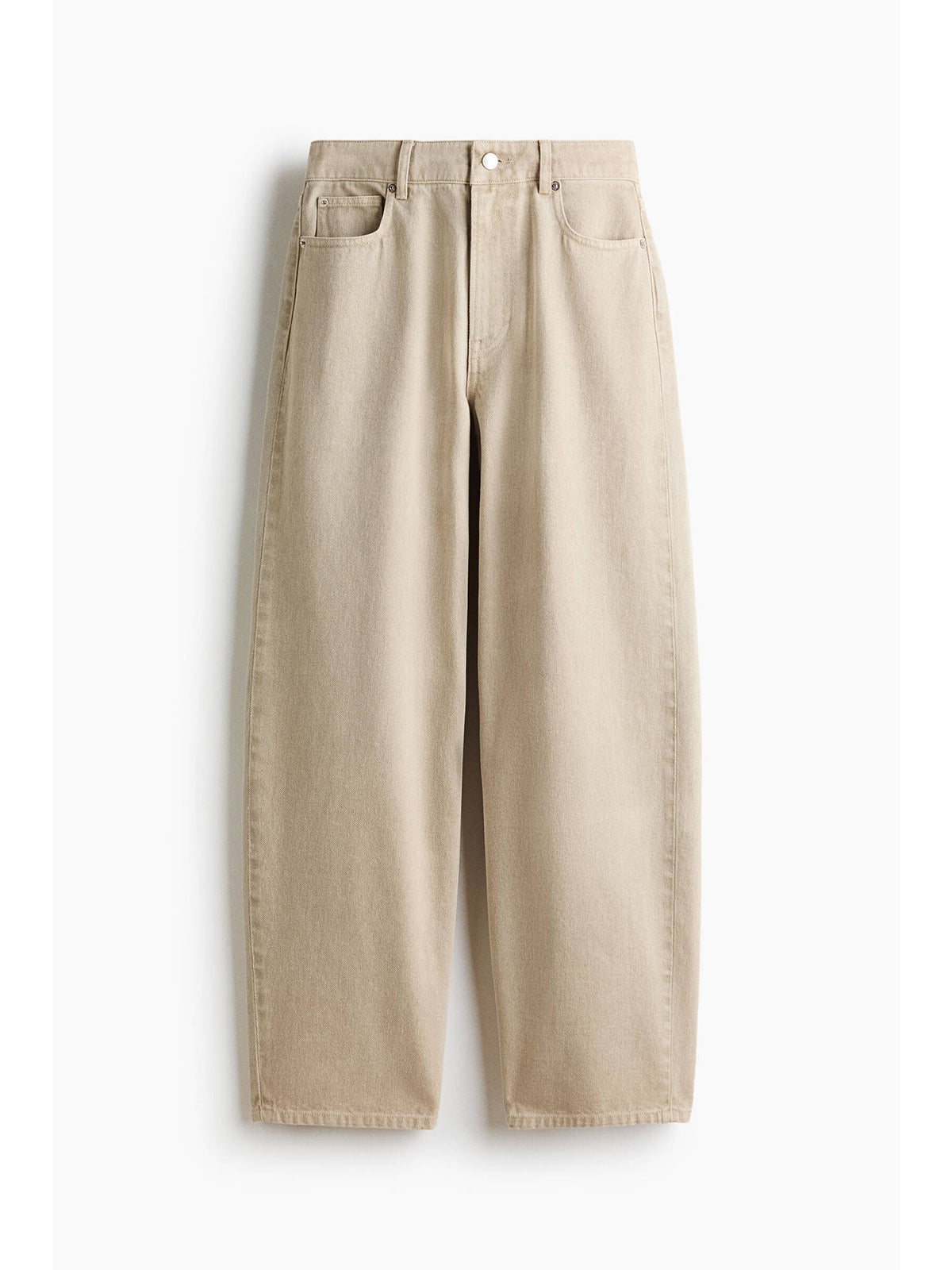Women Beige Baggy Barrel Regular Waist Jeans | BG78 - view 1