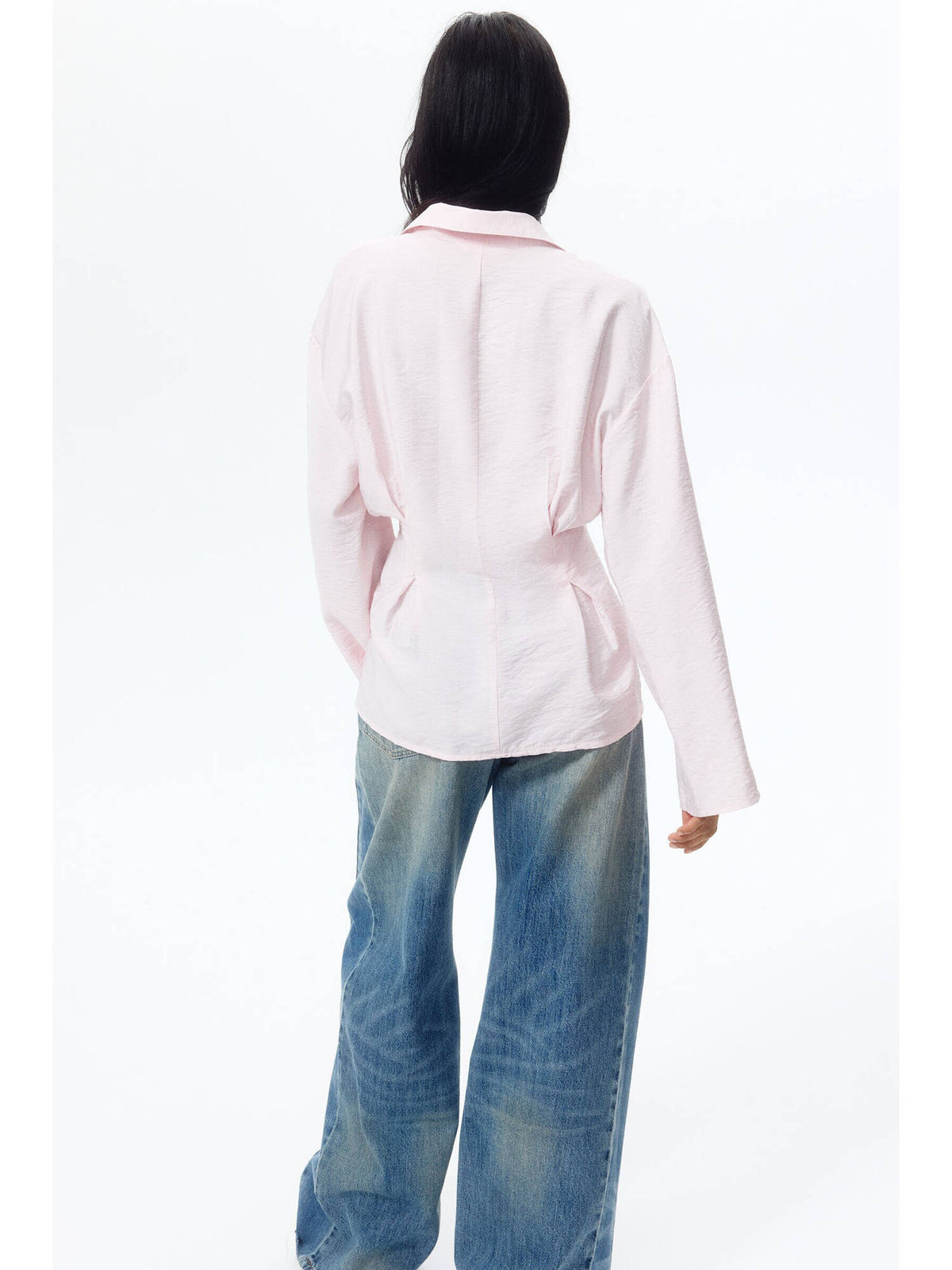 Women Pink Waisted viscose-blend shirt | S67 - view 2