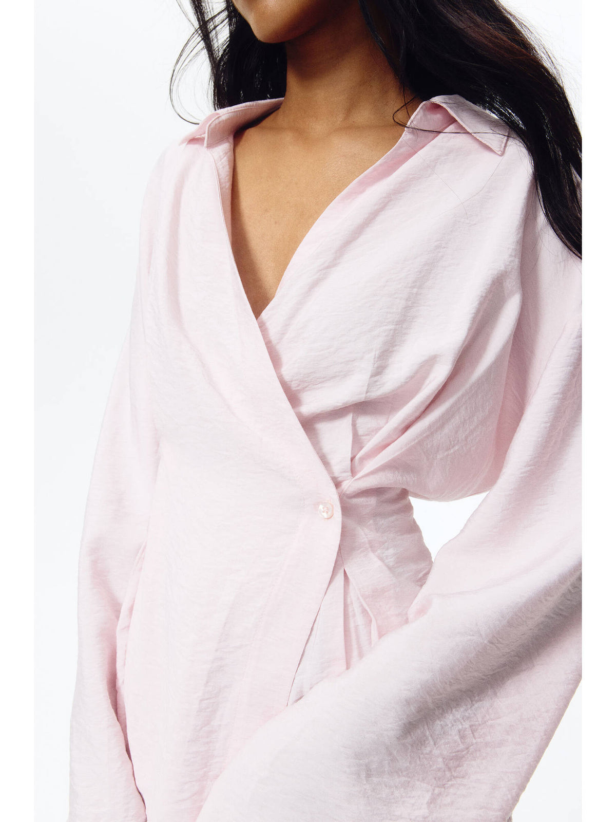 Women Pink Waisted viscose-blend shirt | S67 - view 3