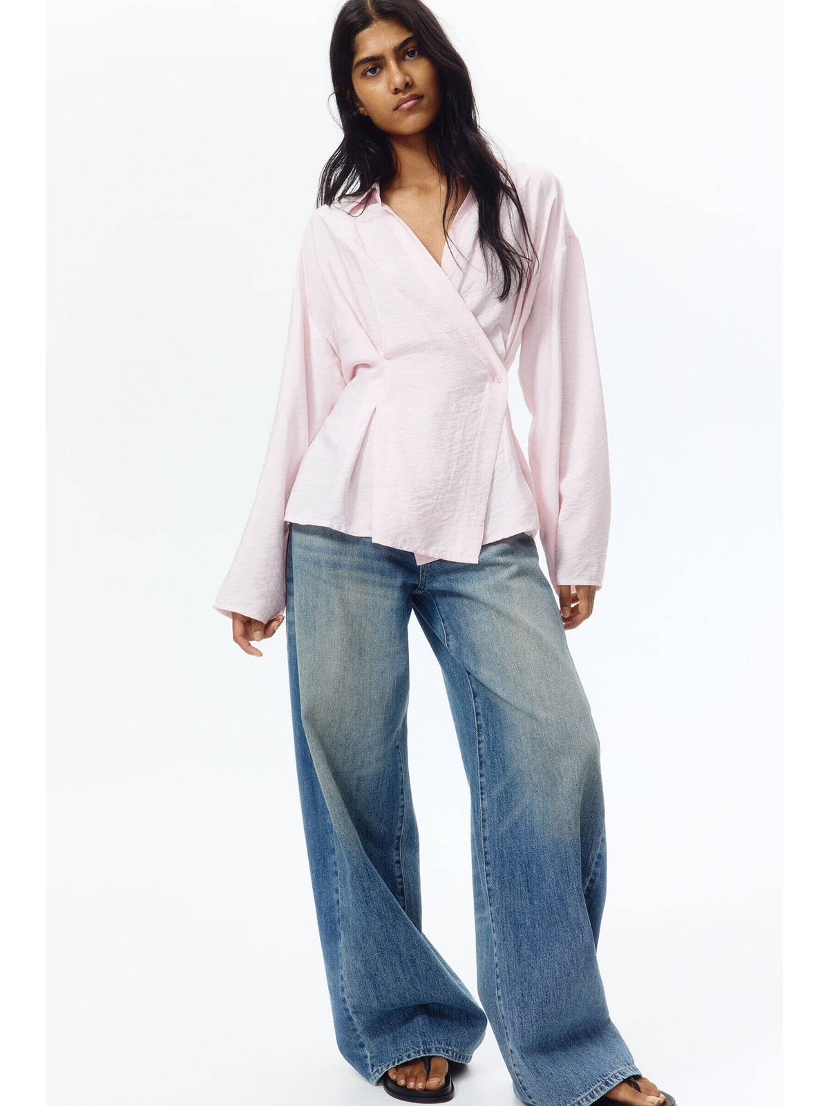 Women Pink Waisted viscose-blend shirt | S67 - view 4