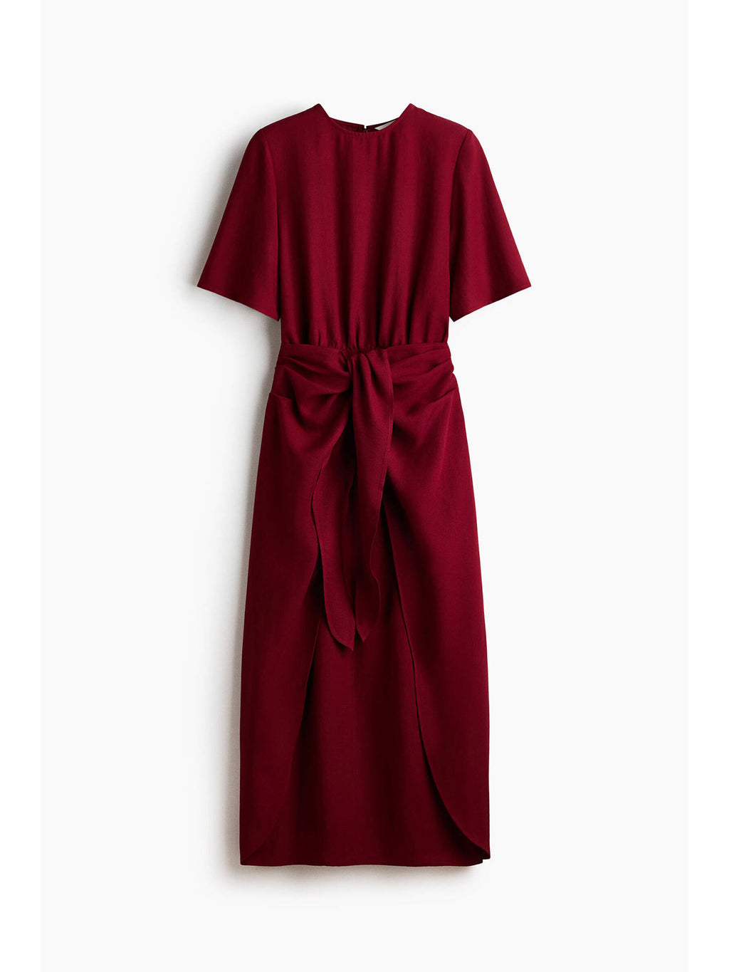 Women Red Draped-panel midi dress | D56 - view 1