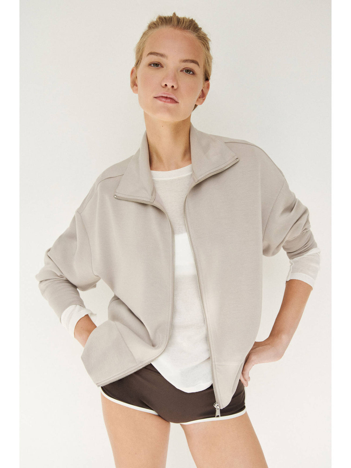 Women Navy Blue Jersey track jacket | JC78 - view 6