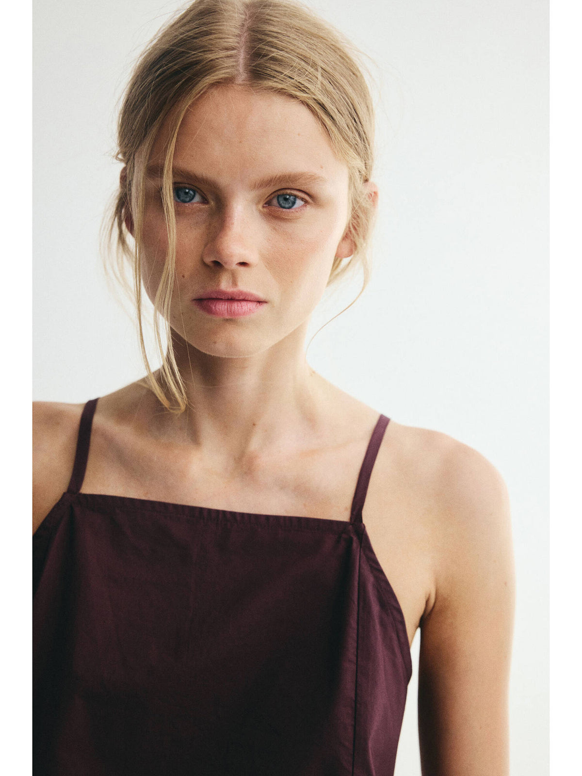 Women Red Poplin peplum top | pt51 - view 2