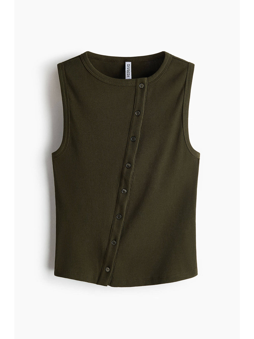 Women Green Button-Front Cotton Vest Top | TT98 - view 4