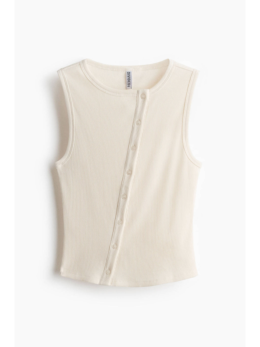 Women White Button-Front Cotton Vest Top | TT98 - view 4