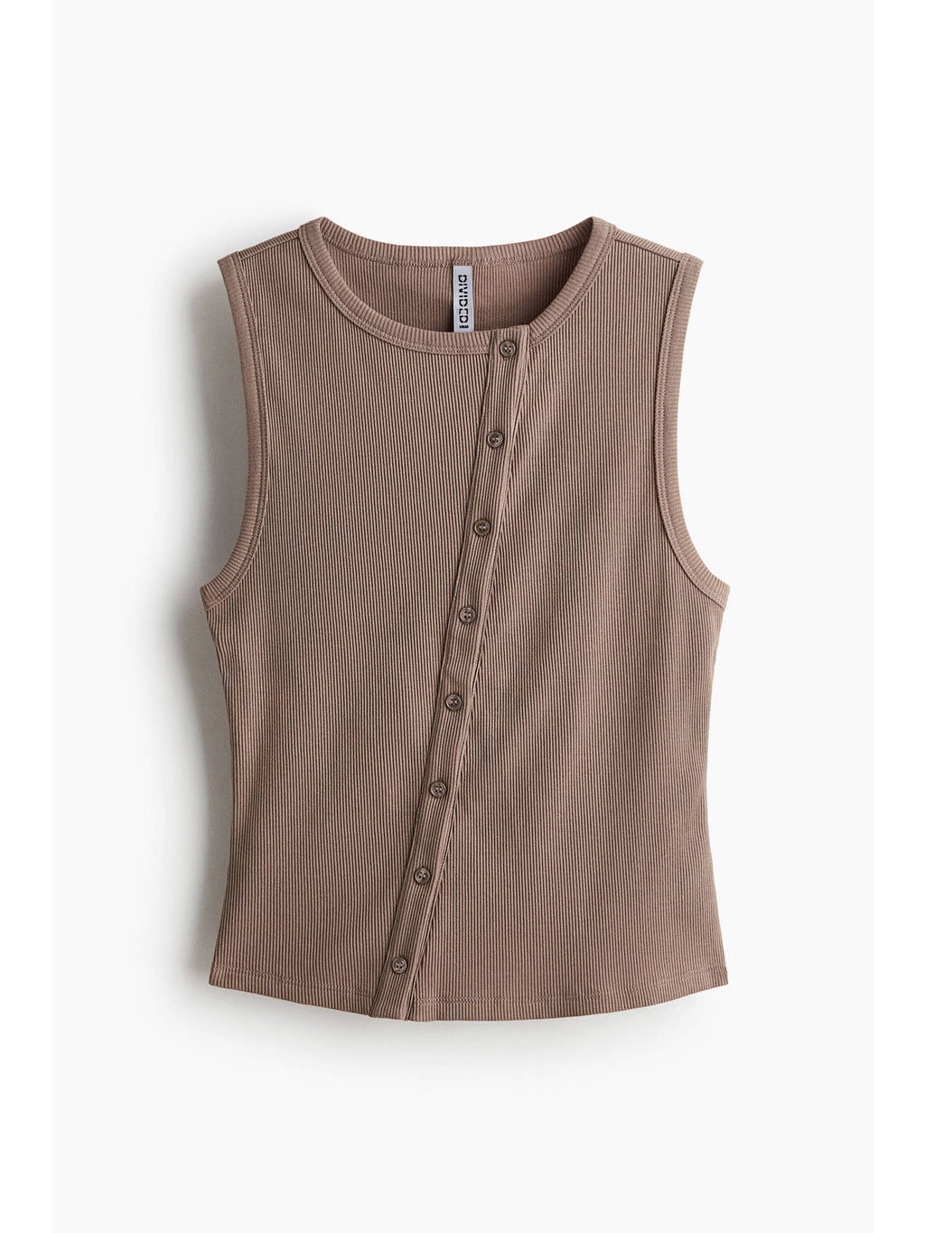Women Beige Button-Front Cotton Vest Top | TT98 - view 1